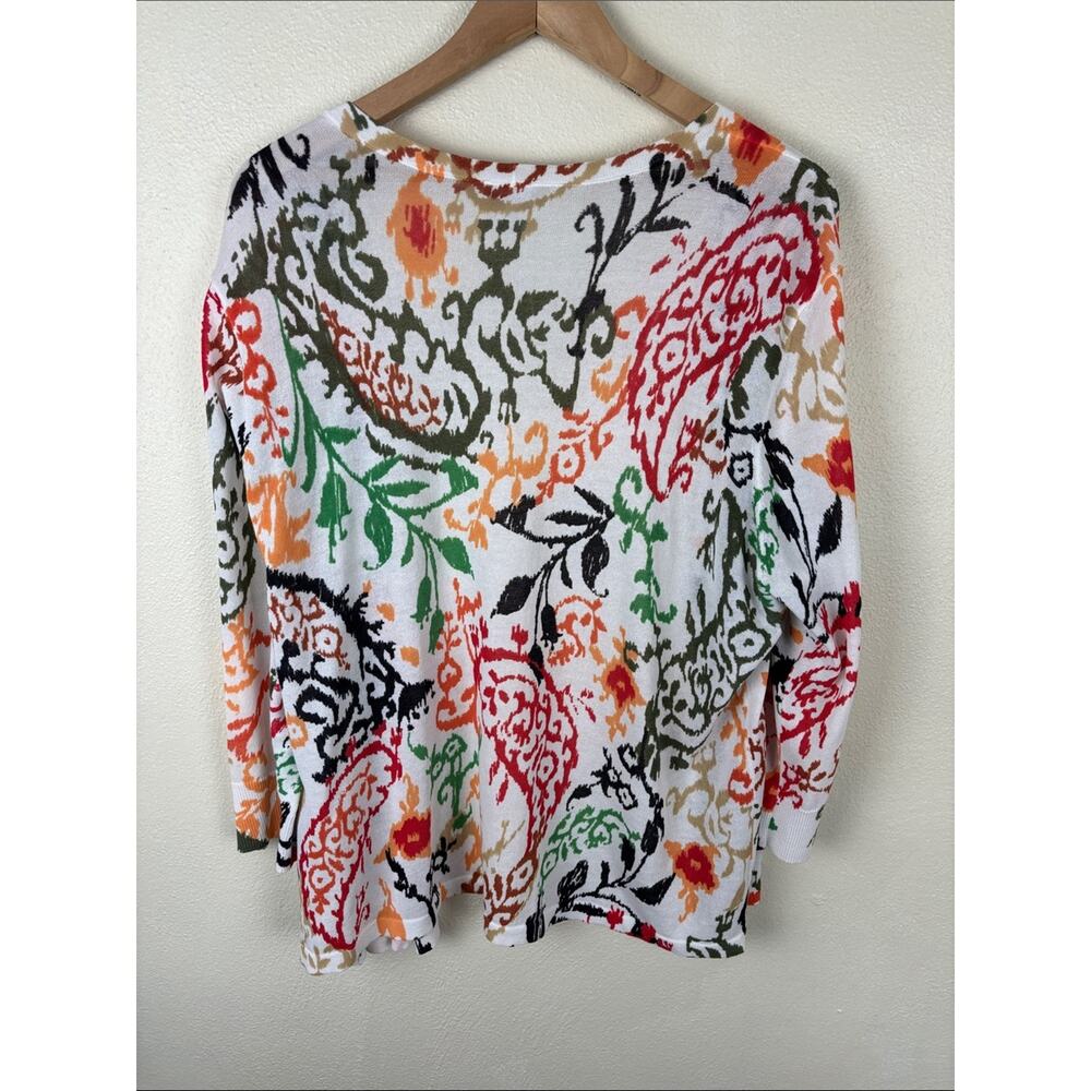 Chico’s Open Front Lightweight Cardigan  Women’s Sz 3 XL Floral Business Casual - Picture 4 of 6